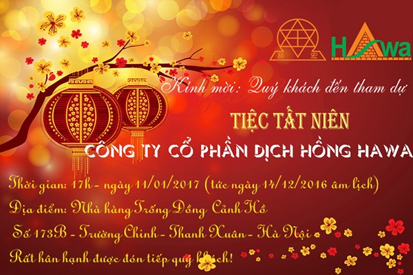 thư mời tất niên cuối năm